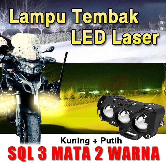 Lampu Tembak Laser Foglamp Sql 3 Mata Kipas Super Bright Motor Mobil lampu tembak CR7 3 Mata