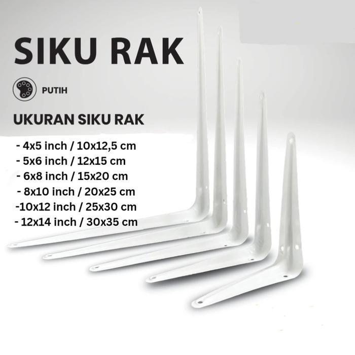New [ GROSIR ] SIKU RAK PENYANGGA DINDING BESI L PUTIH SHELF BRACKET AMBALAN KUAT Rumah