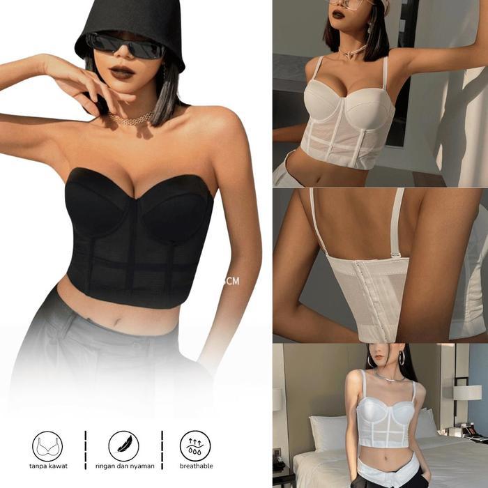 Bustier Top Sexy Lingerie Bustier Set Sexy Corset Bra Wanita