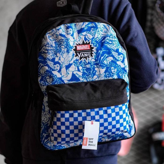 TERLENGKAP Tas Ransel Vans Marvel Realm Blue Black Original