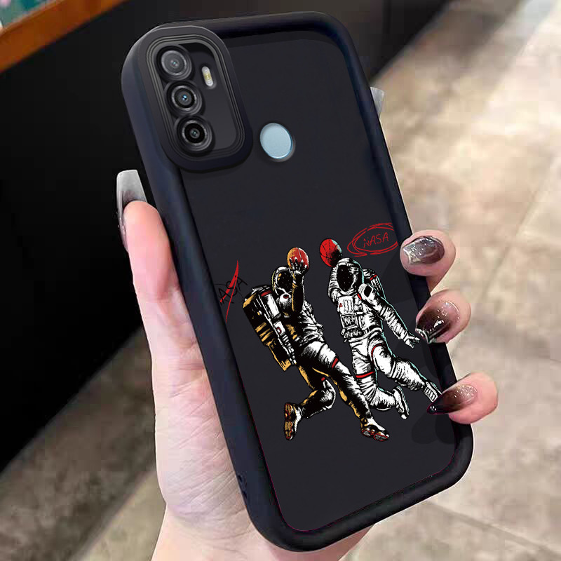 Casing Hp untuk OPPO A53 A53s A32 A33 2020 A11s Case Astronot bermain basket Kasing silikon Cesing m