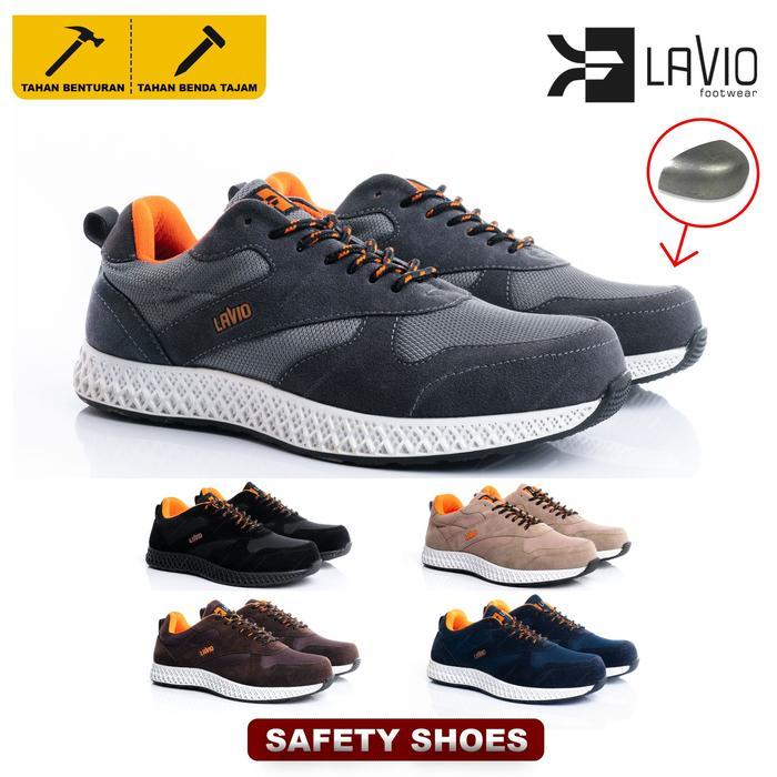 Sepatu Safety Sneaker Sport Ujung Besi Lavio Alden Premium Original Casual Karet Kerja Pria Shoes