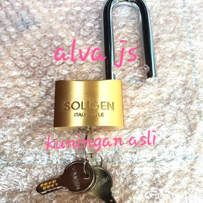 Gembok soligen computer 60 panjang kuningan asli/gembok kuningan/gembok