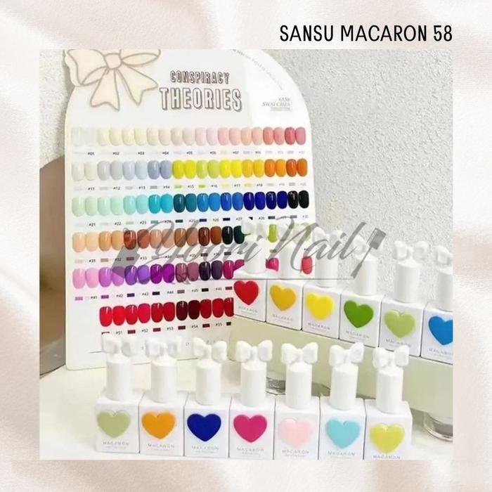 Sale Sansu Macaron Gel Set 58 Color Kutek Set Nail Gel Paket Gel Polish