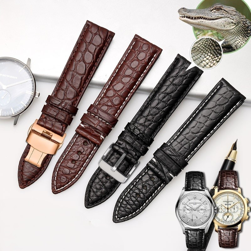 Crocodile Skin WatchBand Men's Watch Strap Genuine Leather For Longines Omega Tissot mido Soft blue