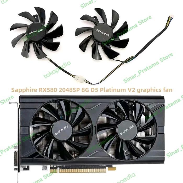 FAN KIPAS VGA SAPPHIRE RX 580 2048SP 8GB D5 PLATINUM V2 85MM 4PIN HEMAT