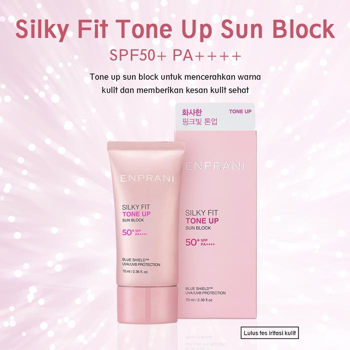 Enprani Silky Fit Tone Up Sun Block ( Tabir Surya ) Facial Merah Perawatan Cover