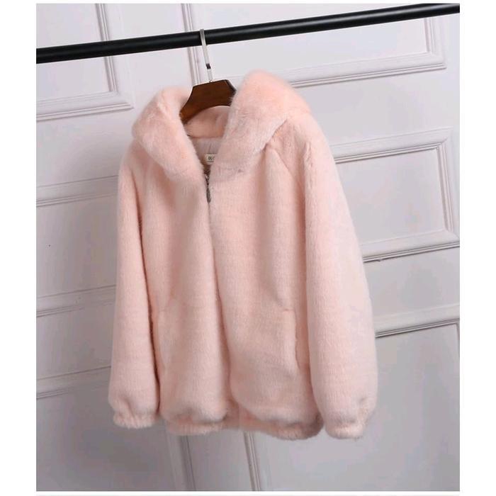 Switer Jaket Bulu Serpa Dewasa Winter Hodie Bolak Balik Pria/Wanita Outer Blazer Korea Casual Tebal