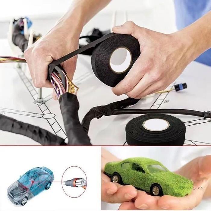 Lakban Kain Isolator - 10M Pembungkus Kabel Penahan Tahan Panas Isolasi Kabel Listrik Elektronik