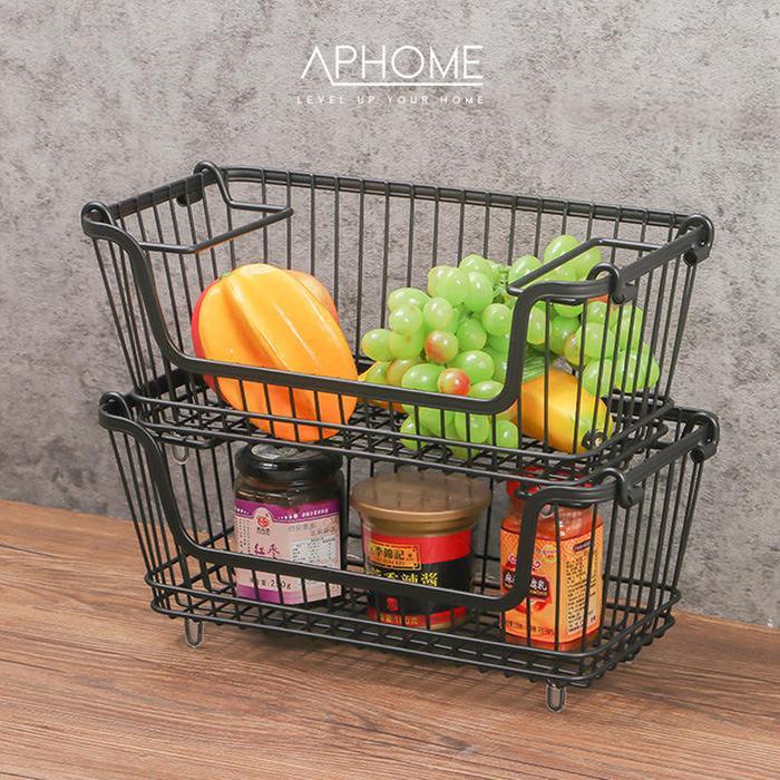 APHOME Rak Desktop Serbaguna Rak Bawang dan Bumbu Rak Buah dan Sayuran Kitchen Storage HARSA