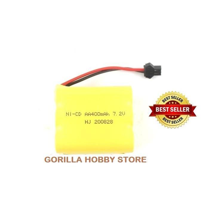 baterai mainan NICD 7.2V 400mAH susunan 3 + 3 SM plug for HUINA 1585