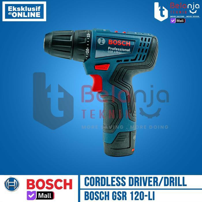 Bosch Gsr 120-Li Gen3 Mesin Bor Baterai 12V Cordless Drill Dengan Ecp & Torsi Lebih Kuat 20% Gsr120