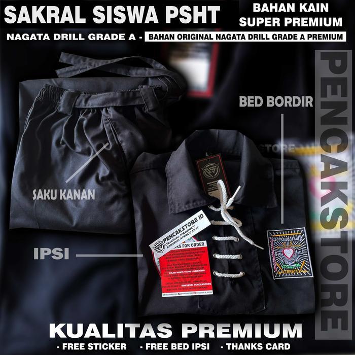 SIAPKIRIM SAKRAL/BAJU SISWA PSHT NAGATA DRILL BAHAN SUPER PREMIUM GINAL READY STOCK