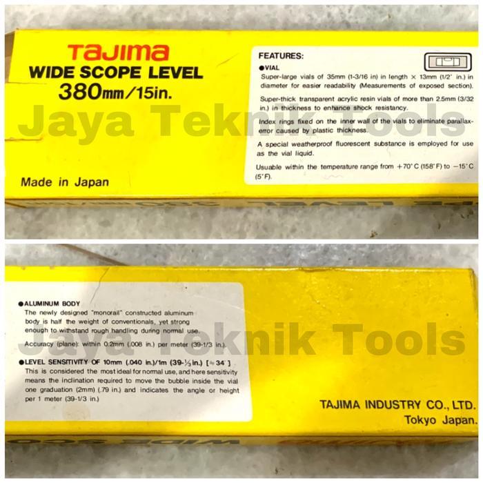 Readyyy Waterpass Wide Scope Level Wl-380 Tajima Spirit Level Aluminium 15 In