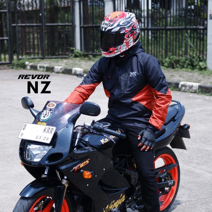 Eiger Summitadventure - Jaket Parasut Windproof Waterproof - Revorid Motor Hitam Merah Tebal Outdoor