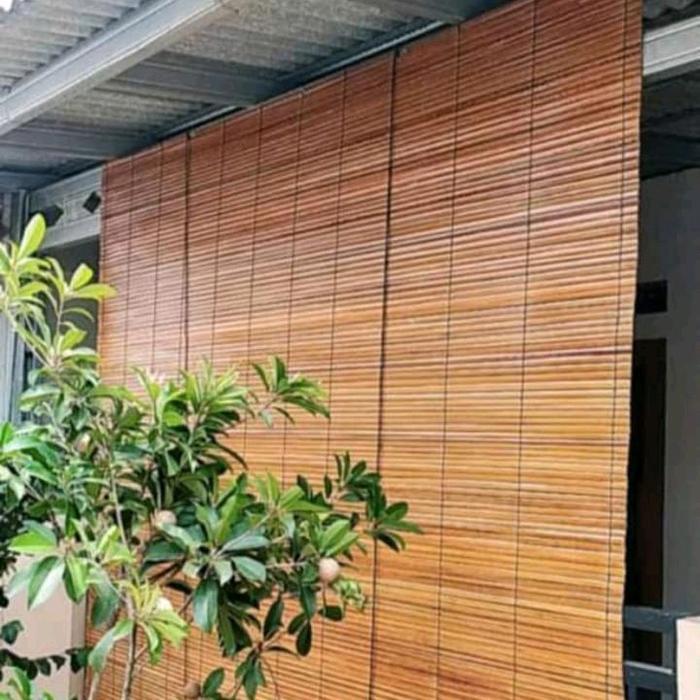 tirai/krey Kerai kerei bambu sawit jendela tarik hotel jepang plus tali penggulung