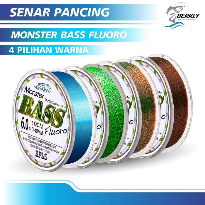 BERKLY - Tali Pancing BASS FLUOROCARBON 100M Senar Pancing Strength Sangat kuat Dan Lentur *