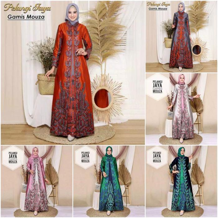 Gamis Mouza Taffeta Bordir Ori By Pelangi Jaya Size M-Xxl