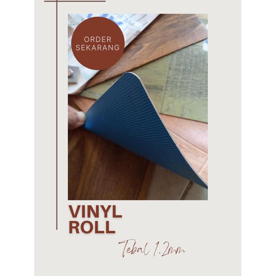 Karpet Lantai Vinyl Korea tebal 1.2mm Motif kayu