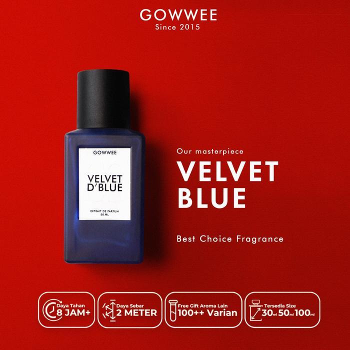 New GOWWEE VELVET BLUE PARFUM FRESH CITRUS DAN WOODY PARFUM PRIA TERBAIK KETAHANAN 8-12 JAM DAN DAYA