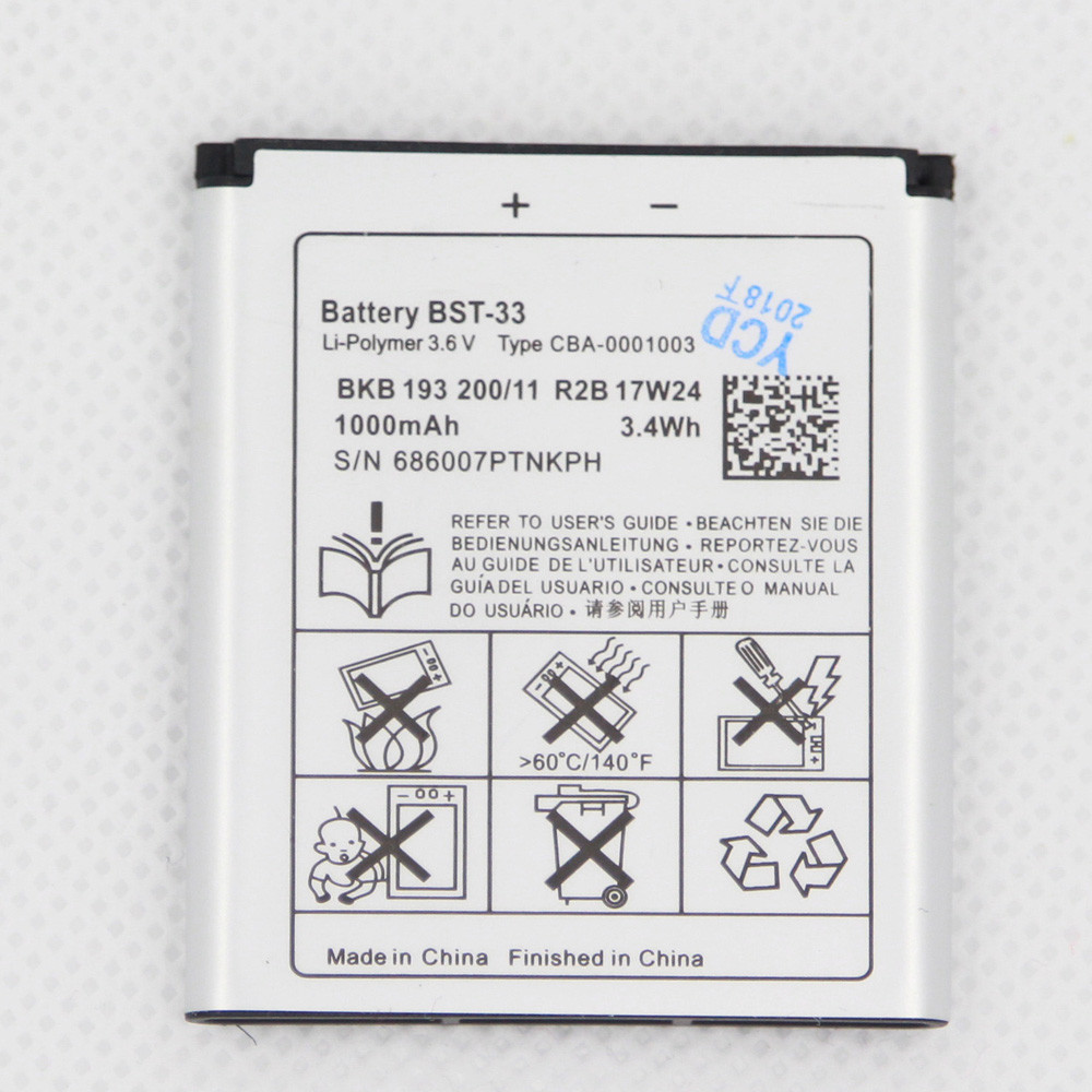 Iso 950Mah Bst-33 Bst 33 Battery Replacement For Ericsson K800 I Satio U1 W880I K810I W100I T700