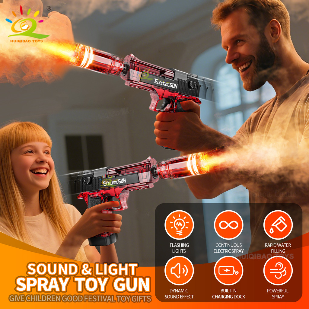 Desert Eagle Electric Toy Gun Cool Light Spray Gun Synchronized Vibration Sound Effects Adult &