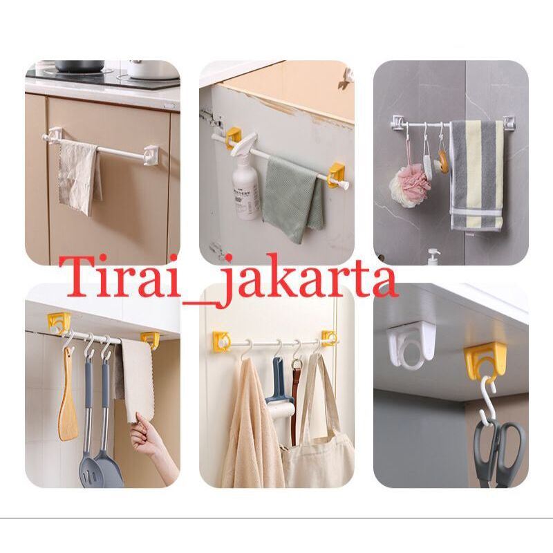 Bracket Tiang gorden fleksibel, bracket kolong dapur, bracket gantung tiang gorden