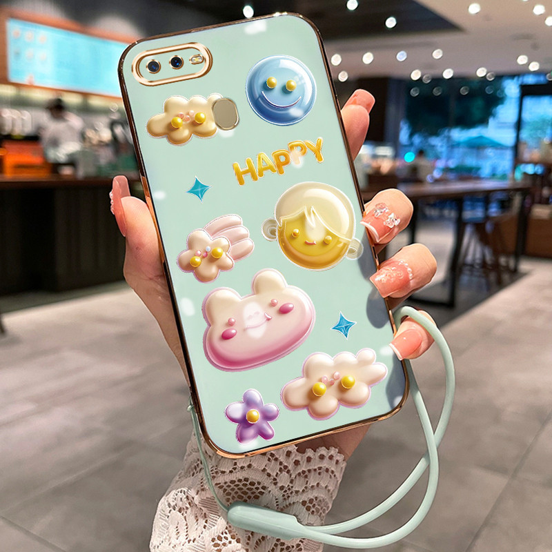 Casing Hp Untuk OPPO A7 A5s A12 A12s A11k Case Casing HP pola yang lucu Kesing Cesing tali berlapis 