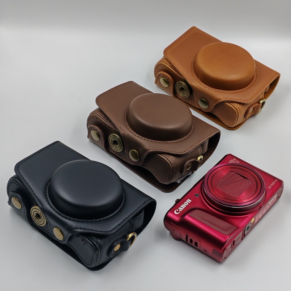 For Sx740Hs Sx730 Sx720 Pu Leather Ca Case For Canon Power Sx720 Hs Bag Cover With Shoulder Strap