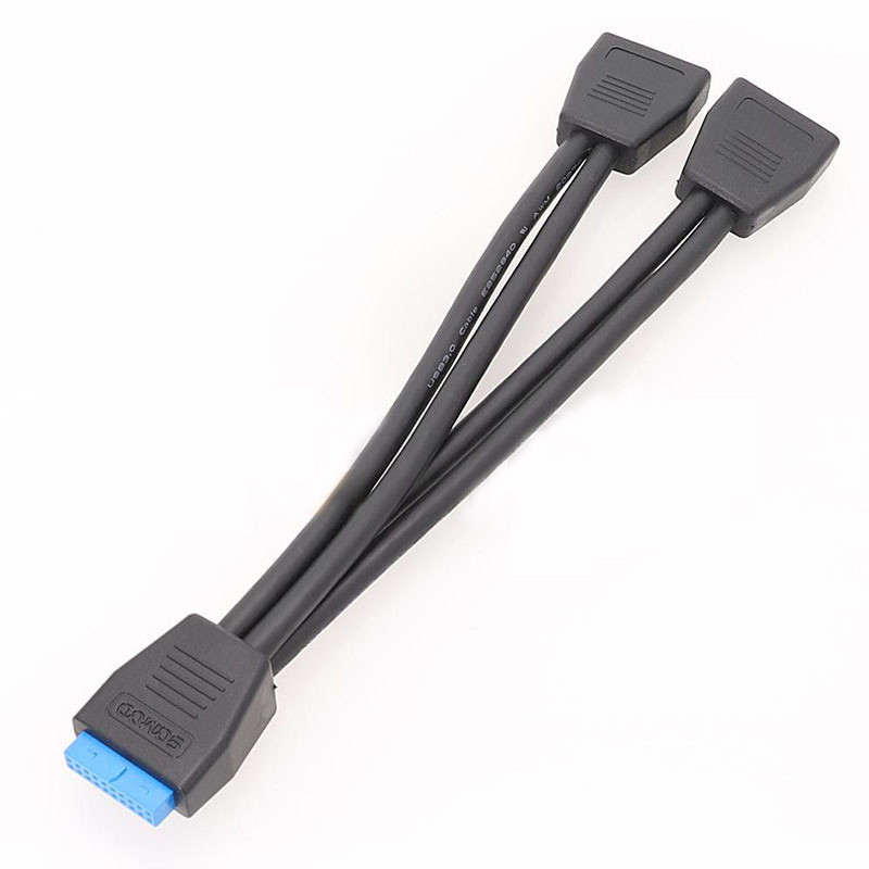 Usb 3.0 19 Pin Y Cable Splitter 2 Port Usb Female To 20 Pin Adapter Motherboard Internal Connection