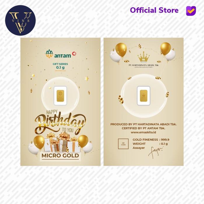 Micro Gold Antam Hartadinata Abadi Birthday Gold (Lm) 0.1 Gram