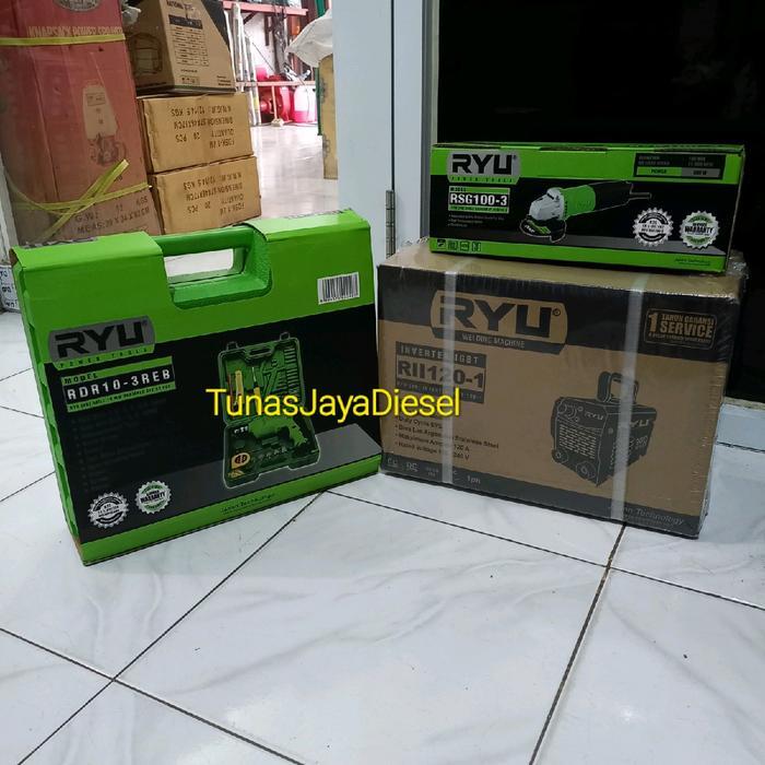 Paket 3in1 Mesin Las RYU 900Watt + Borset RYU 10mm + Gerinda RYU 4"