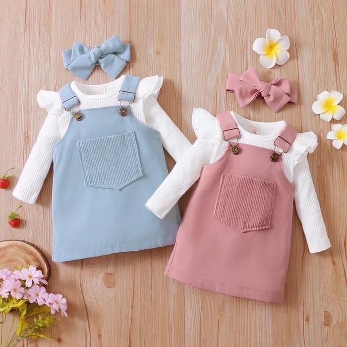 Mothercare Indonesia - [0-2th] SETELAN SUSPENDER BAYI BALITA PEREMPUAN SALE DRESS KODOK PINK BIRU