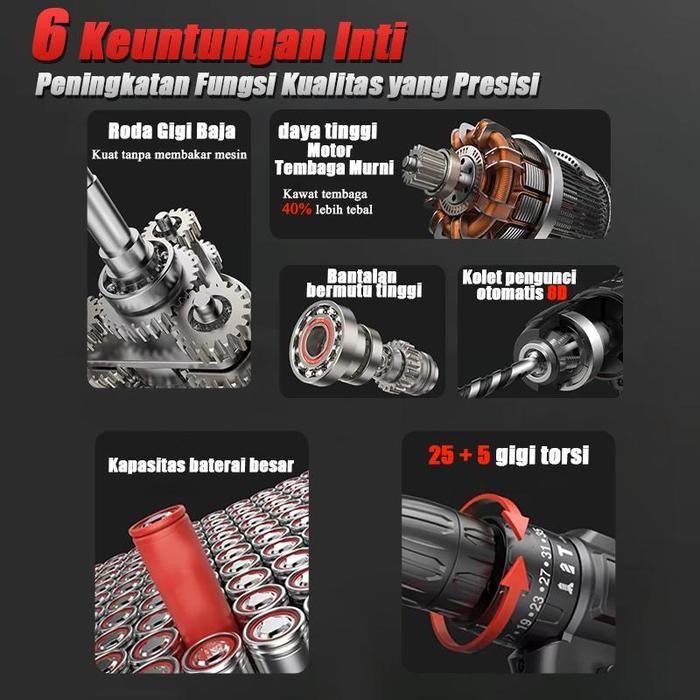 kks Bor Listrik Cordless Drill Baterai ECOSEN - Mesin Bor Tangan Listrik
