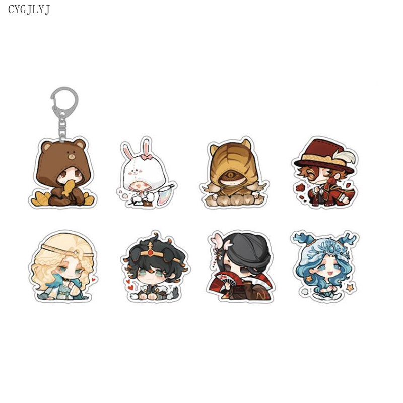 8pcs Game Identity V Keychain Character Model Priestess Embalmer Prospector Psychologist Acrylic Key