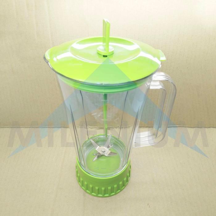 Blender Mounting + Gelas Set Jus Miyako Gear Kopel Plastik Full Set Warna Hijau / Pisau Blender 1L