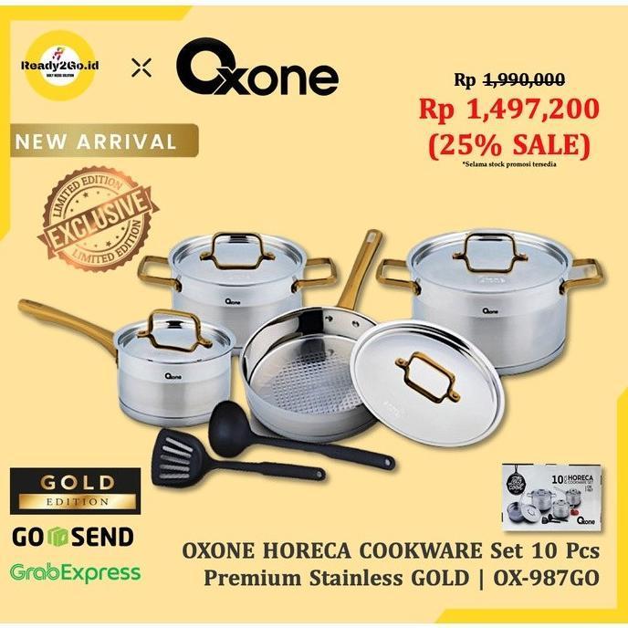 Oxone Ox-987Go Premium Cookware Set Gold / Horeca Panci Set Ox987Go