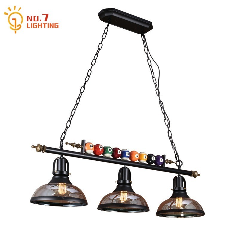 American Vintage Billiard Pendant Lights Retro Industrial Hanging