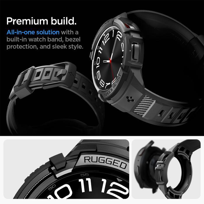 4x7s- Case Strap For Samsung Galaxy Watch 6 Classic 47/43Mm Spigen Rugged Armor Pro