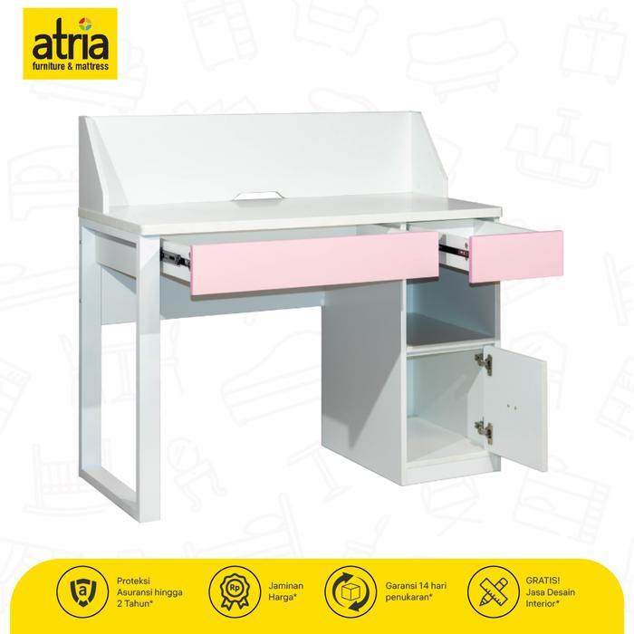 Meja Belajar Anak Atria White Pink Lala Kids