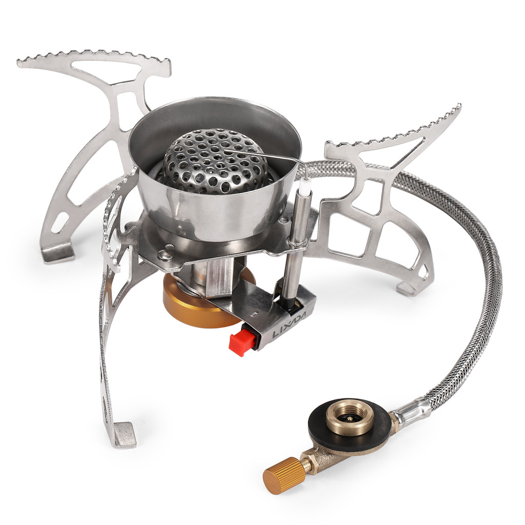 Lixada Foldable Camping Gas Stove Windproof Piezo Ignition Backpacking Stove Outdoor Portable