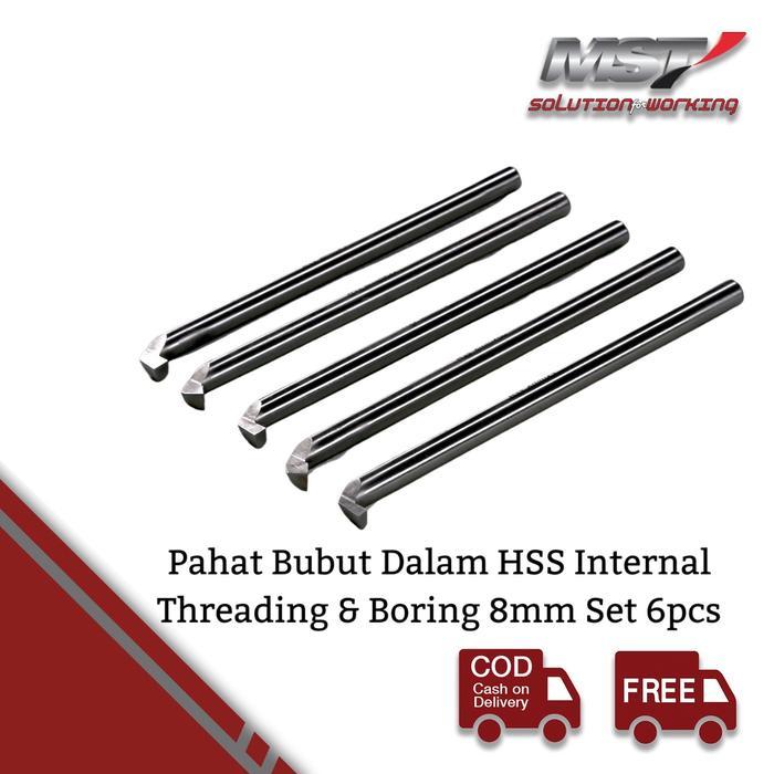 MST Pahat Bubut Dalam HSS Internal Threading & Boring 8mm Set 6pcs