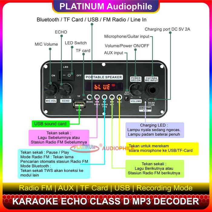 iklk- Modul Mp3 Decoder Bluetooth Karaoke Amplifier 2X 10W Multimedia Trolley Speaker 314Bt