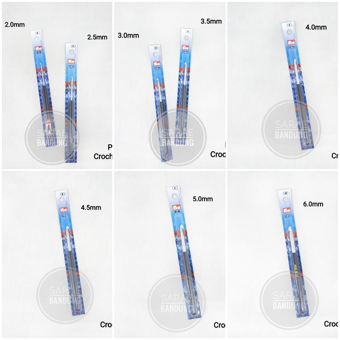 Prym Crochet Hook For Thread Soft Handle/Hakpen Prym/Jarum Rajut