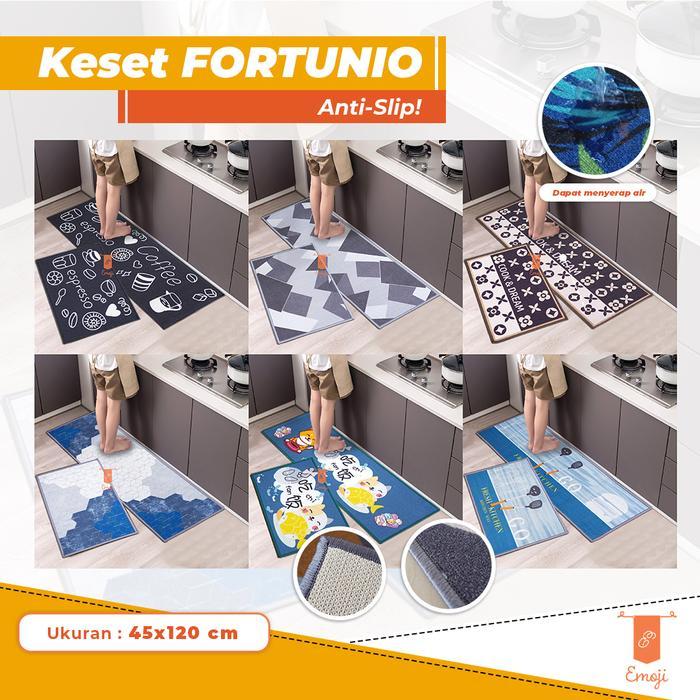 IFY (IMPORT) KESET DAPUR 2 IN 1 40X60 + 40X120 CM FORTUNIO PANJANG SET ANTI SLIP TERMURAH TERLARIS