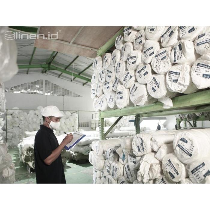 jq41- Linen.Id Cotton 200Tc [Bahan Sprei Putih] Kain 100% Cotton Polos Plain 200Tc Lebar 300