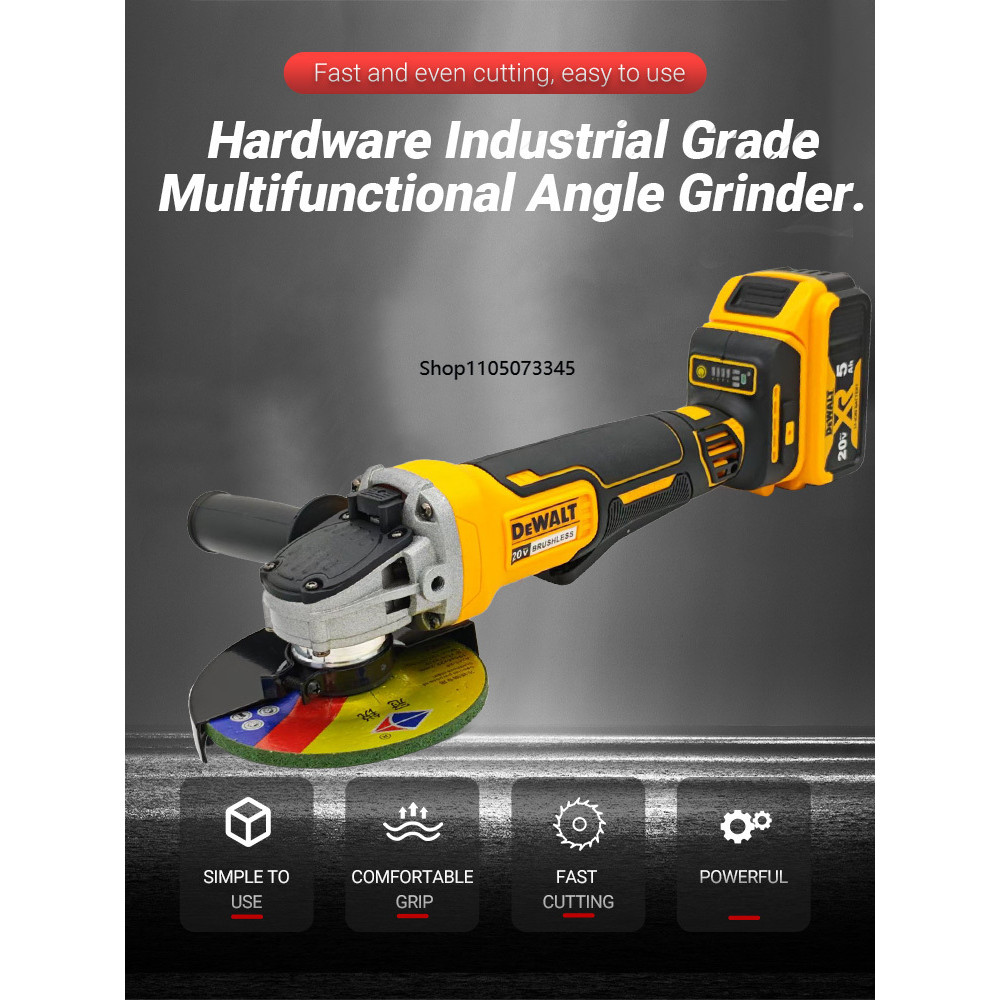 Dewalt 125mm DCG405 Cordless Angle Grinder Brushless Dewalt 20V Batteries Metal Cutter Woodworking