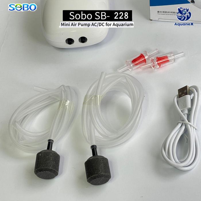 AERATOR OTOMATIS EMERGENCY SOBO SB 228 AC DC 2 LUBANG AERATOR OTOMATIS