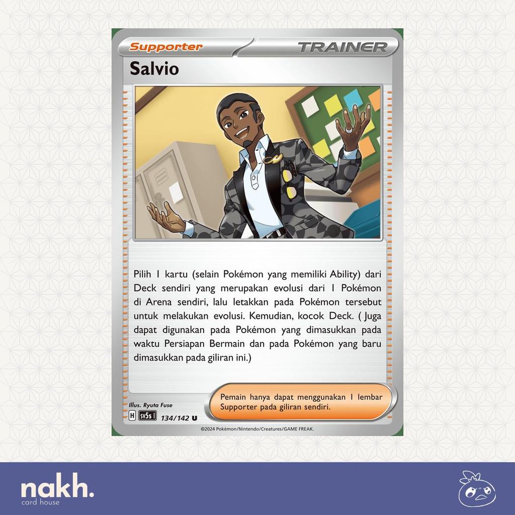 Kartu Pokemon TCG Indonesia Paradoks Andalan sv5s 134/142 Salvio