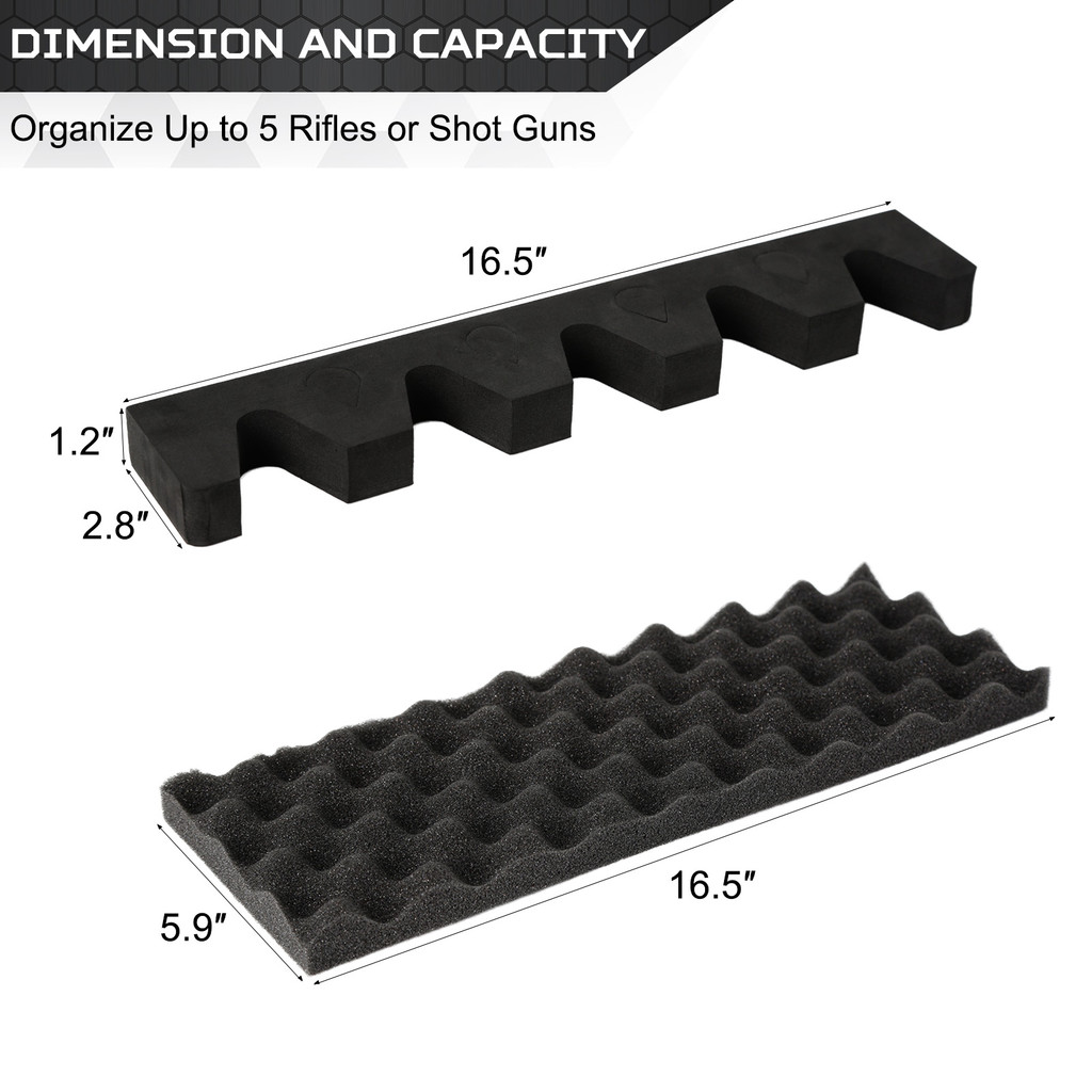 5 Guns Foam Gun Rack Hunting Gun Safe Accessory for Gun Storage Rifles Shotguns Wall Mount Gun Holde